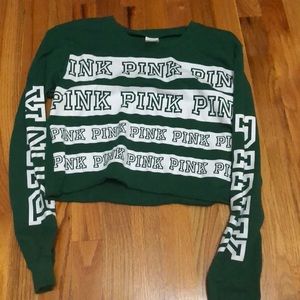 Green PINK crop top